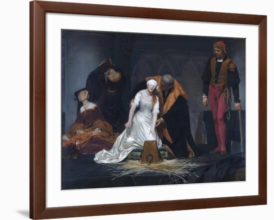 The Execution of Lady Jane Grey in the Tower of London in the Year 1554-Paul Delaroche-Framed Giclee Print