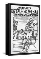 The Execution of the Inca King Atahualpa (Woodcut)-Felipe Huaman Poma De Ayala-Framed Stretched Canvas