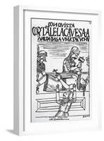 The Execution of the Inca King Atahualpa (Woodcut)-Felipe Huaman Poma De Ayala-Framed Premium Giclee Print