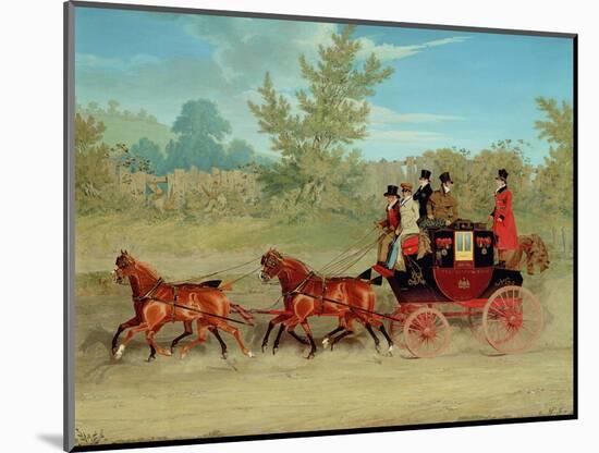 The Exeter Royal Mail on a Country Road-James Pollard-Mounted Giclee Print