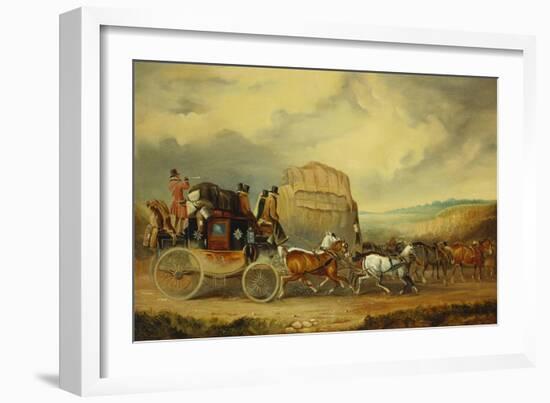 The Exeter to London Royal Mail Passing William Downe's Exeter Wagon-Charles Cooper Henderson-Framed Giclee Print