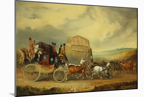 The Exeter to London Royal Mail Passing William Downe's Exeter Wagon-Charles Cooper Henderson-Mounted Giclee Print