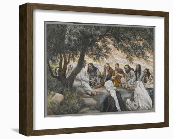 The Exhortation to the Apostles, Illustration from 'The Life of Our Lord Jesus Christ'-James Tissot-Framed Giclee Print