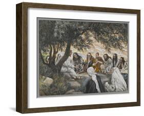 The Exhortation to the Apostles, Illustration from 'The Life of Our Lord Jesus Christ'-James Tissot-Framed Giclee Print