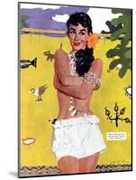 The Exile of Paradise Island  - Saturday Evening Post "Leading Ladies", September 4, 1954 pg.29-Joe de Mers-Mounted Giclee Print