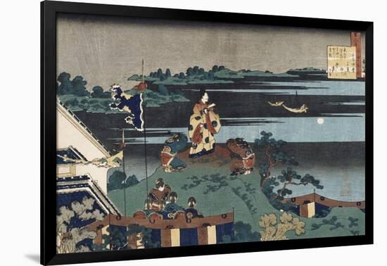 The Exiled Poet Nakamaro'-Katsushika Hokusai-Framed Giclee Print