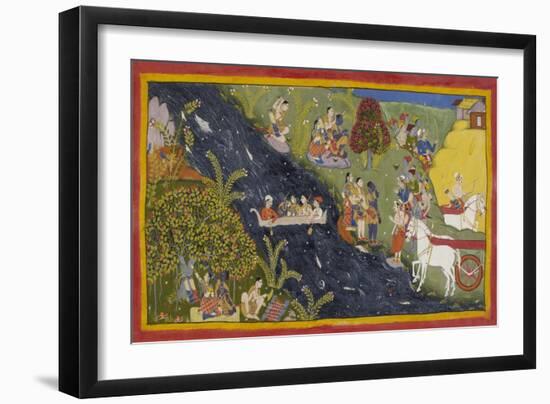 The Exiles Cross the Ganges-null-Framed Giclee Print