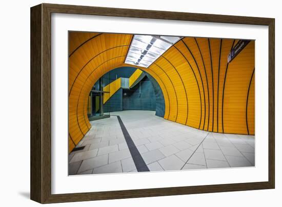 The Exit of the Odeanspaltz U-Bahn Station in Altstadt - Lehel, Munich, Bavaria, Germany.-Cahir Davitt-Framed Photographic Print