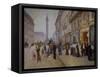 The Exit of the Tailors from the Maison Paquin at Rue De La Paix-Jean Béraud-Framed Stretched Canvas