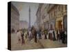 The Exit of the Tailors from the Maison Paquin at Rue De La Paix-Jean Béraud-Stretched Canvas