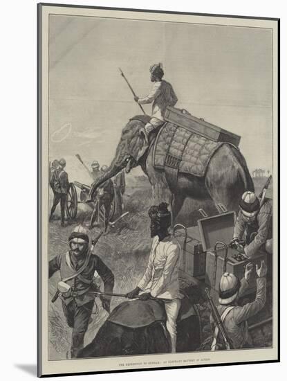 The Expedition to Burmah, an Elephant Battery in Action-Richard Caton Woodville II-Mounted Giclee Print