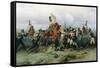 The Exploit of the Mounted Regiment in the Battle of Austerlitz, 1884-Bogdan Willewalde-Framed Stretched Canvas