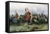 The Exploit of the Mounted Regiment in the Battle of Austerlitz, 1884-Bogdan Willewalde-Framed Stretched Canvas