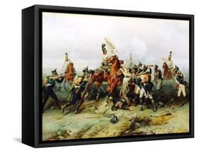 The Exploit of the Mounted Regiment in the Battle of Austerlitz, 1884-Gottfried Willewalde-Framed Stretched Canvas