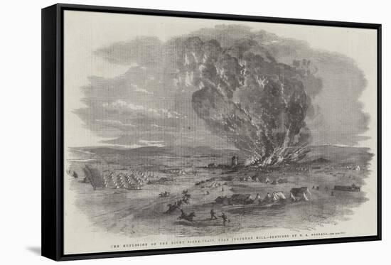 The Explosion of the Right Siege-Train, Near Inkerman Mill-Edward Angelo Goodall-Framed Stretched Canvas