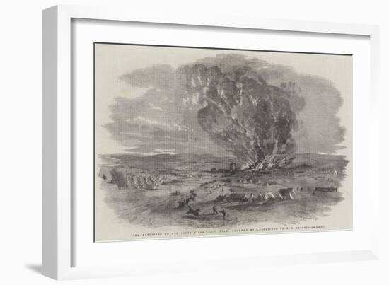 The Explosion of the Right Siege-Train, Near Inkerman Mill-Edward Angelo Goodall-Framed Giclee Print