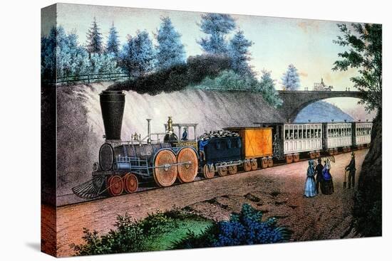 The Express Train, c1849-Currier & Ives-Stretched Canvas