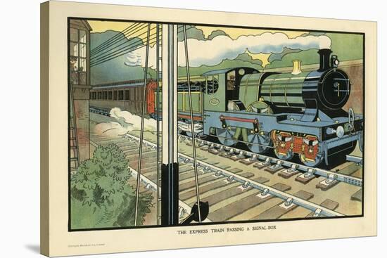 The Express Train Passing a Signal-Box-Charles Robinson-Stretched Canvas