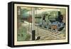 The Express Train Passing a Signal-Box-Charles Robinson-Framed Stretched Canvas