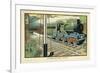 The Express Train Passing a Signal-Box-Charles Robinson-Framed Art Print