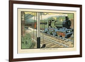 The Express Train Passing a Signal-Box-Charles Robinson-Framed Art Print