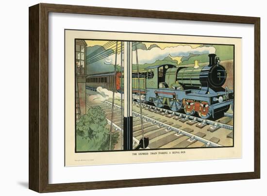 The Express Train Passing a Signal-Box-Charles Robinson-Framed Art Print