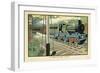 The Express Train Passing a Signal-Box-Charles Robinson-Framed Art Print