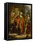 The Expulsion of Hagar and Ishmael oil on copper-Christian Wilhelm Ernst Dietrich-Framed Stretched Canvas