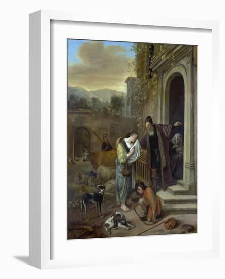 The Expulsion of Hagar, around 1655-57-Jan Steen-Framed Giclee Print