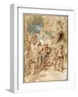 The Expulsion of Hagar-Giovanni Benedetto Castiglione-Framed Giclee Print