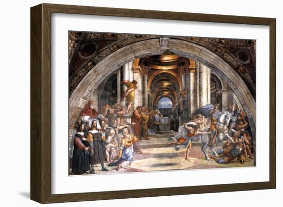 The Expulsion of Heliodorus, 1511-1512-Raphael-Framed Giclee Print
