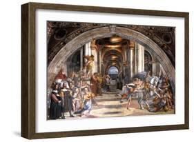 The Expulsion of Heliodorus, 1511-1512-Raphael-Framed Giclee Print