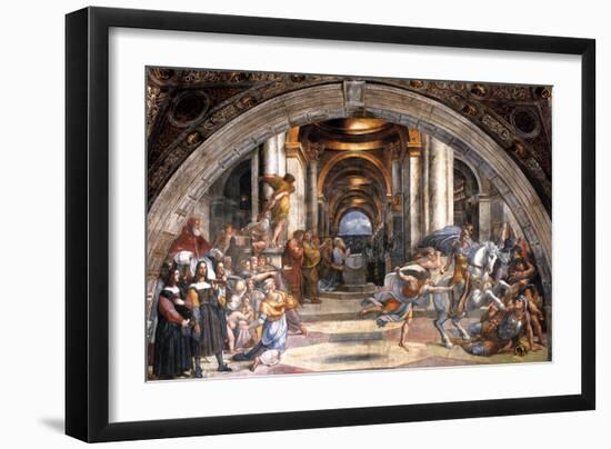 The Expulsion of Heliodorus, 1511-1512-Raphael-Framed Giclee Print