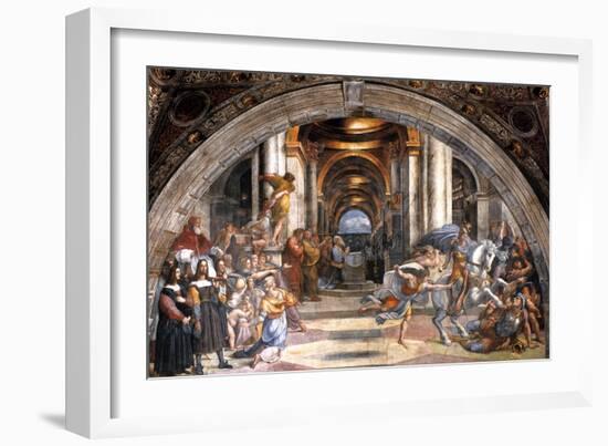 The Expulsion of Heliodorus, 1511-1512-Raphael-Framed Giclee Print