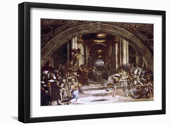 The Expulsion of Heliodorus from the Temple, 1512-1514-Raphael-Framed Giclee Print