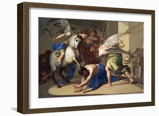 The Expulsion of Heliodorus from the Temple, C1650-Bernardo Cavallino-Framed Giclee Print