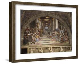 The Expulsion of Heliodorus from the Temple, Stanza Di Eliodoro, 1511-12-Raphael-Framed Giclee Print