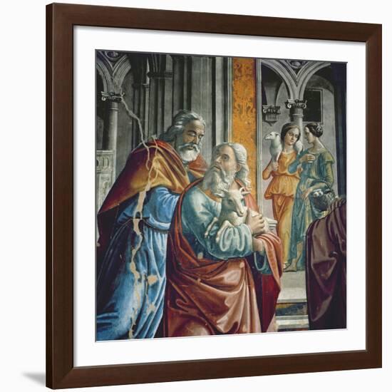 The Expulsion of Joachim from the Temple, Detail, 1485-90-Davide & Domenico Ghirlandaio-Framed Giclee Print