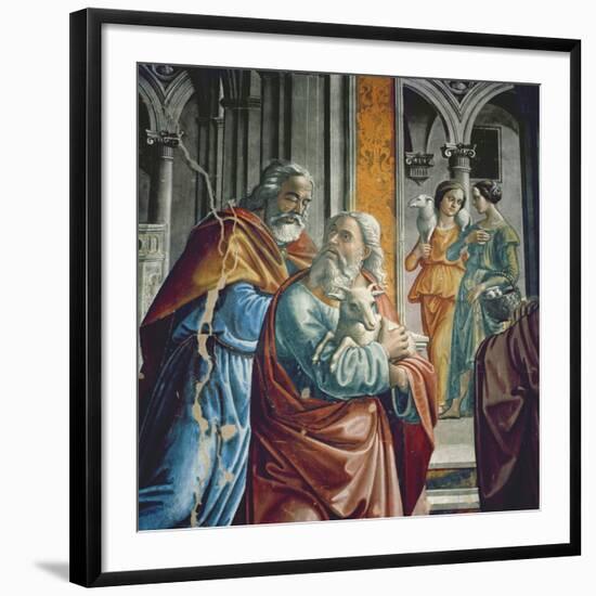 The Expulsion of Joachim from the Temple, Detail, 1485-90-Davide & Domenico Ghirlandaio-Framed Giclee Print