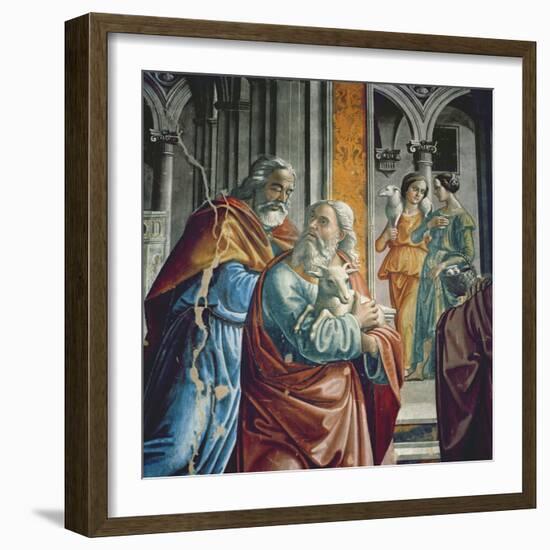 The Expulsion of Joachim from the Temple, Detail, 1485-90-Davide & Domenico Ghirlandaio-Framed Giclee Print