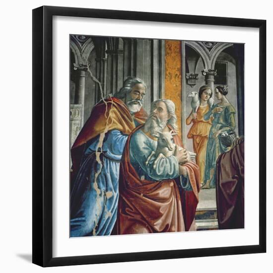 The Expulsion of Joachim from the Temple, Detail, 1485-90-Davide & Domenico Ghirlandaio-Framed Giclee Print