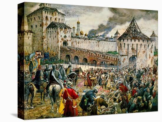 The Expulsion of Polish Invaders from the Moscow Kremlin, 1612-Ernest Ernestovich Lissner-Stretched Canvas