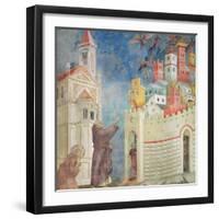 The Expulsion of the Devils from Arezzo, 1297-99-Giotto di Bondone-Framed Giclee Print