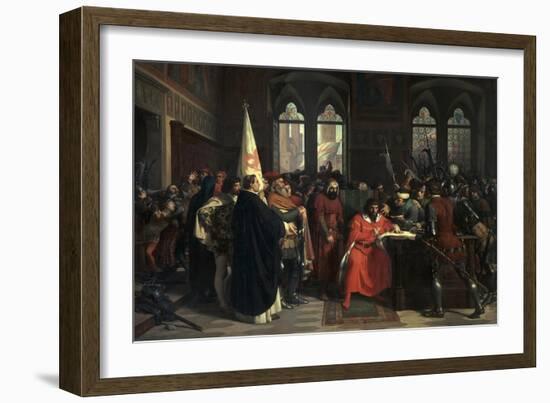 The Expulsion of the Duke of Athens, 1860-Stefano Ussi-Framed Giclee Print