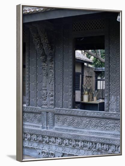The Exquisitely Carved 300 Year Old Wood Facade of a Pol House, Ahmedabad, Gujarat State, India-John Henry Claude Wilson-Framed Photographic Print