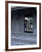 The Exquisitely Carved 300 Year Old Wood Facade of a Pol House, Ahmedabad, Gujarat State, India-John Henry Claude Wilson-Framed Photographic Print