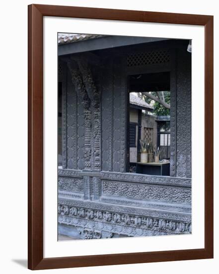 The Exquisitely Carved 300 Year Old Wood Facade of a Pol House, Ahmedabad, Gujarat State, India-John Henry Claude Wilson-Framed Photographic Print