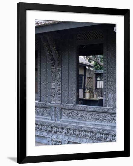 The Exquisitely Carved 300 Year Old Wood Facade of a Pol House, Ahmedabad, Gujarat State, India-John Henry Claude Wilson-Framed Photographic Print