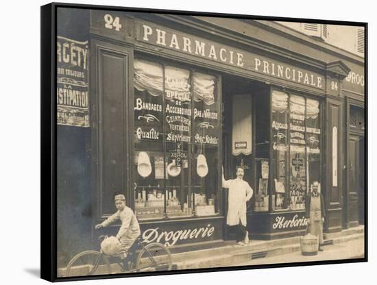 The Exterior of a Chemist's Shop Most Probably in Paris-null-Framed Stretched Canvas