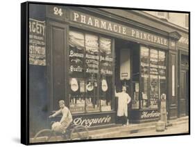 The Exterior of a Chemist's Shop Most Probably in Paris-null-Framed Stretched Canvas